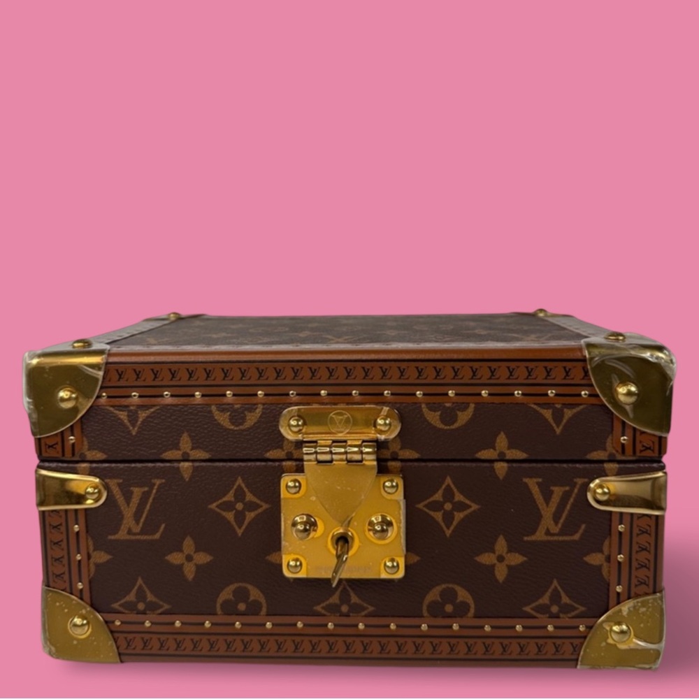 Louis Vuitton Coffret Tresor Jewelry Box Monogram Canvas Brown trunk